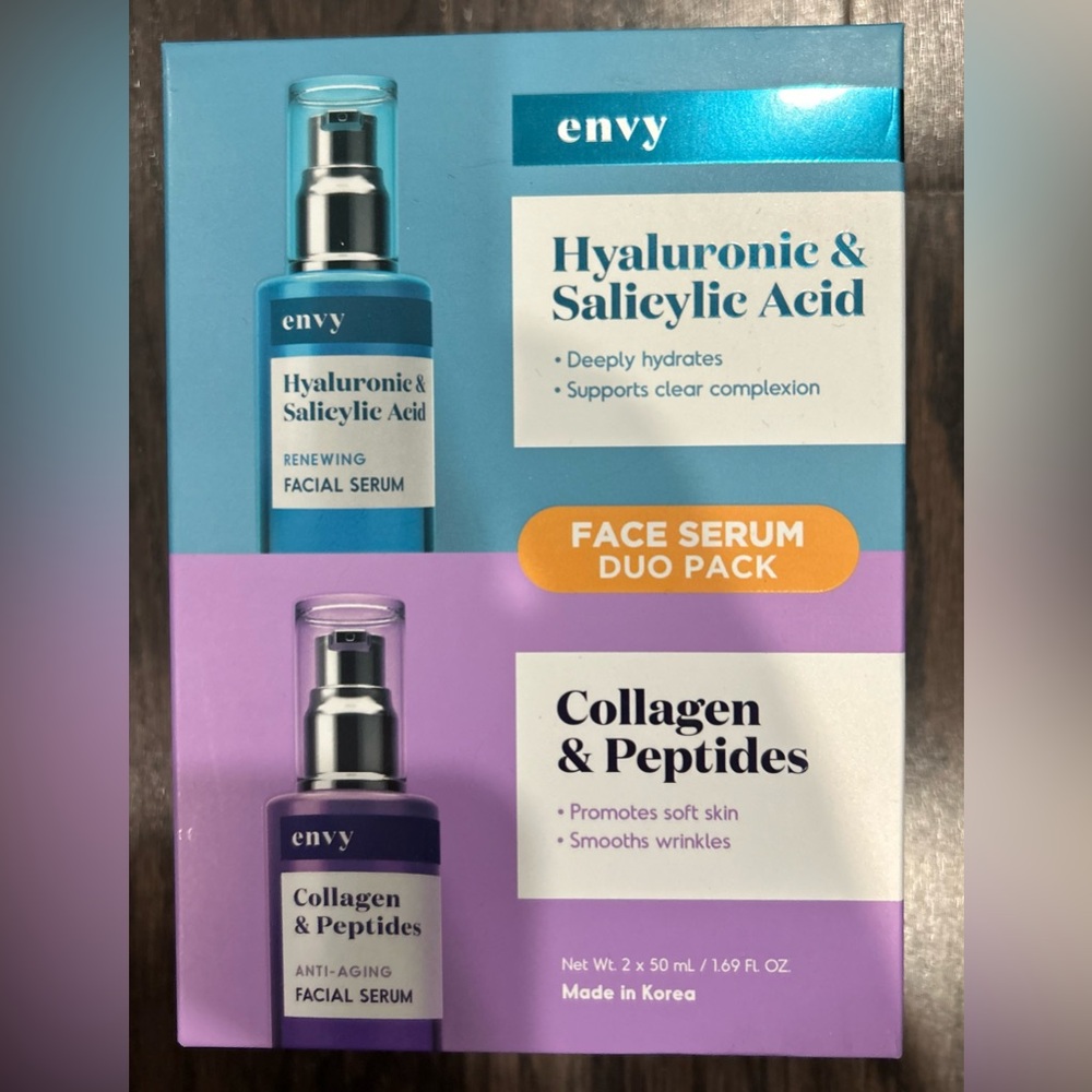 Envy Renewing Facial Serum Duo - Blue and Purple NWT